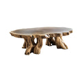 Teak Root Coffee Table with Sculptural Root-Form Base in Natural Oak finish