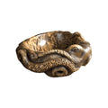 Hand-Carved Solid Wood Octopus Vessel Sink with Sculpted Tentacles in Natural Oak finish
