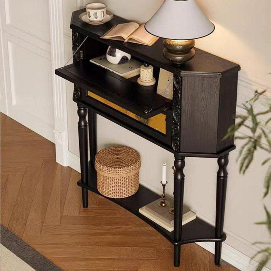 Solid Ash Wood Carved Accent Storage Cabinet, French Style - view 7