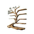 Leaning Tree Live Edge Solid Wood Bookshelf, Floor Standing in Natural Oak finish