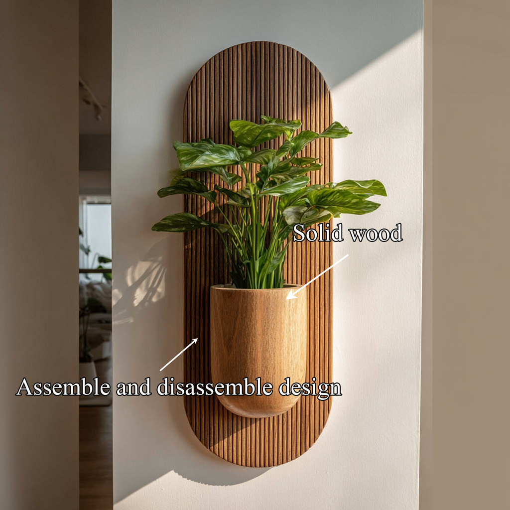 Rustic Solid Wood Wall Planter for Living Room and Entryway - view 2