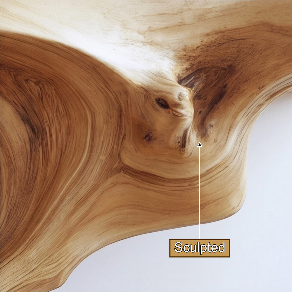 Root-Inspired Solid Wood Console Table with Natural Edge Top - view 11