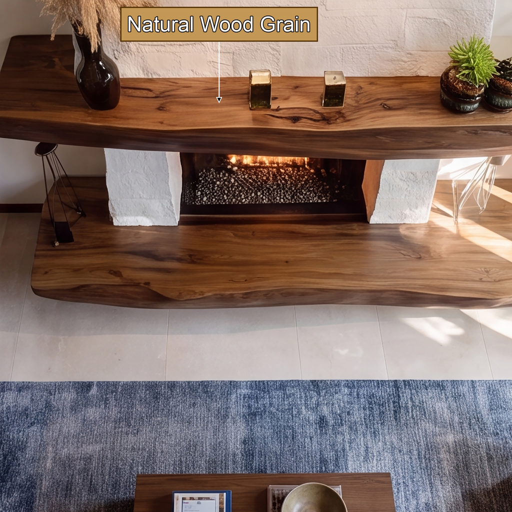 Solid Wood Fireplace Mantel Shelf with Sculpted Underside - view 9