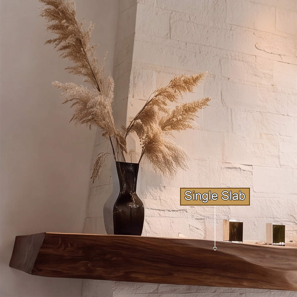 Solid Wood Fireplace Mantel Shelf with Sculpted Underside - view 10