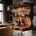Reclaimed Tamarind Wood Floating Wine Bar Shelf
