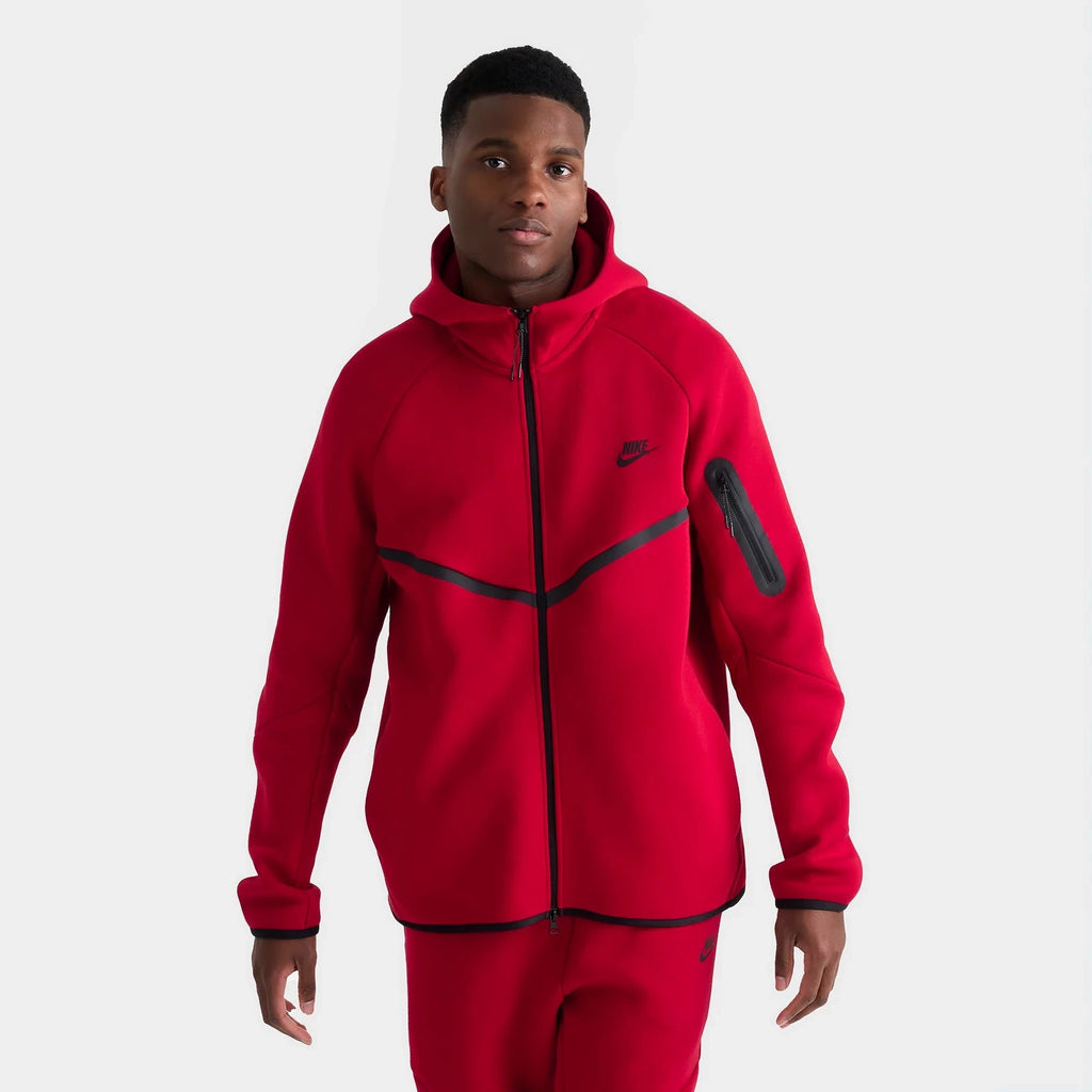 Men's Full-Zip Fleece Hoodie - Red