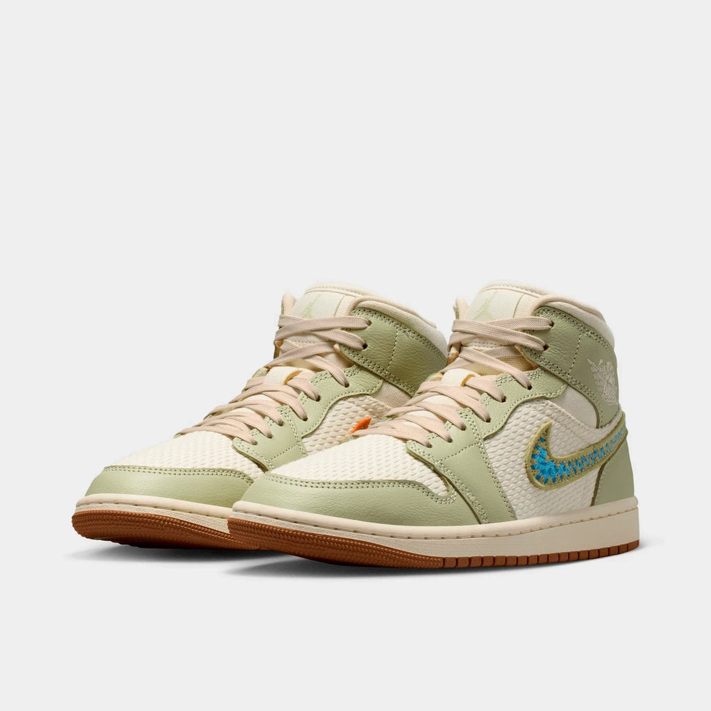 Women's Textile And Leather Mid Top Sneaker