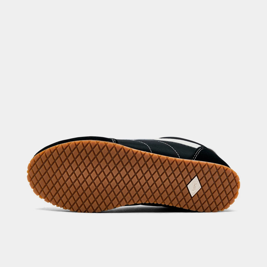Women's Suede Nylon Low Profile Sneakers - Black