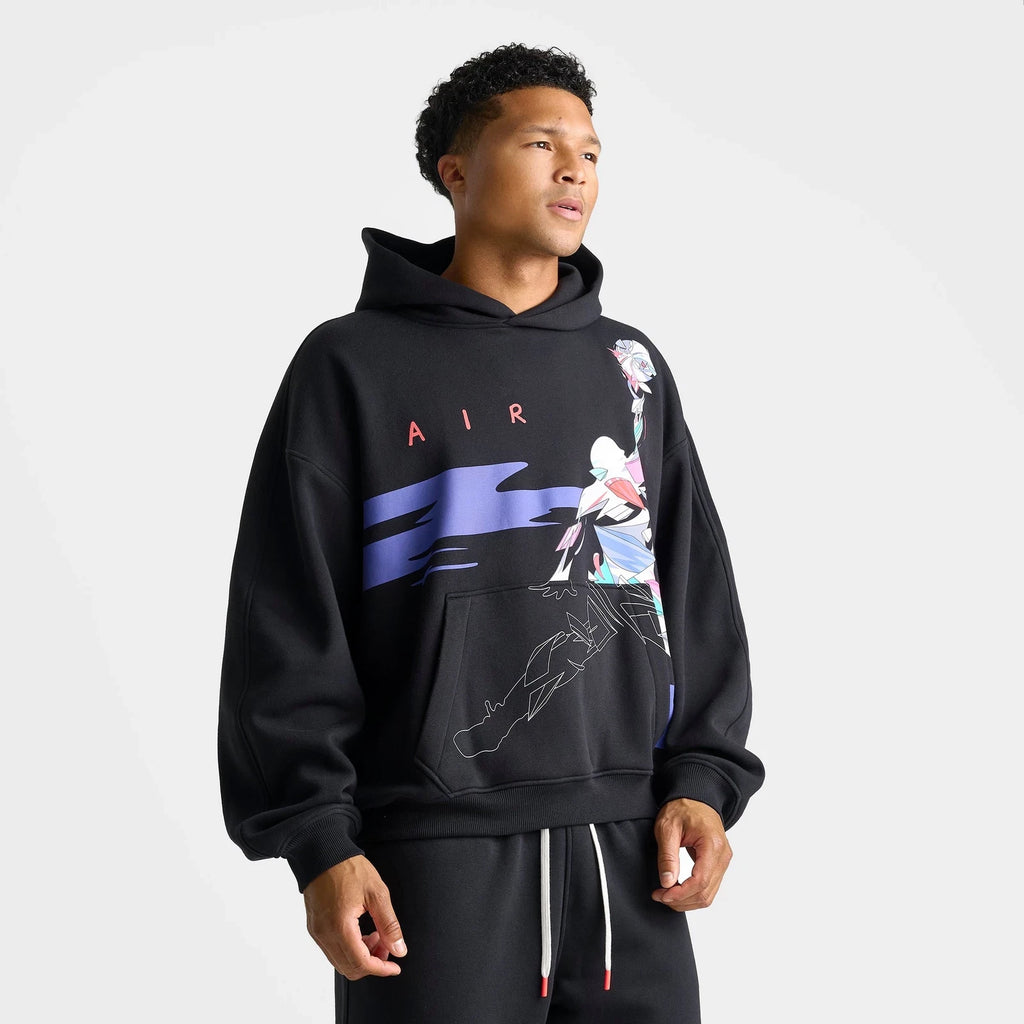 Men's Oversized Graphic Fleece Hoodie