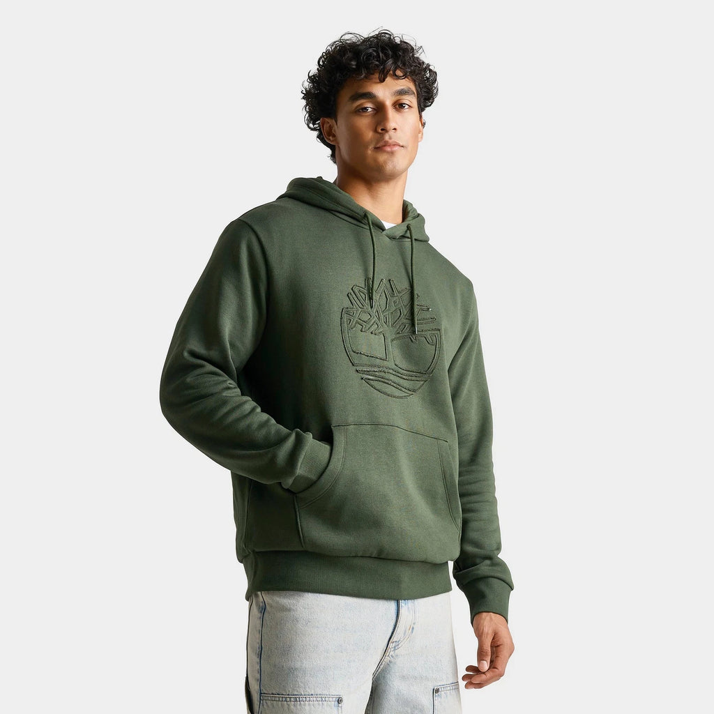 Men's Logo Patch Fleece Pullover Hoodie - Green