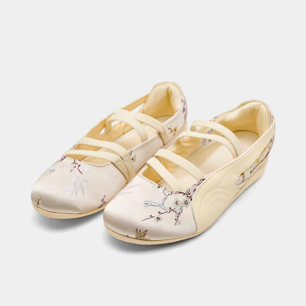 Women's Floral Satin Ballet-Inspired Sneakers