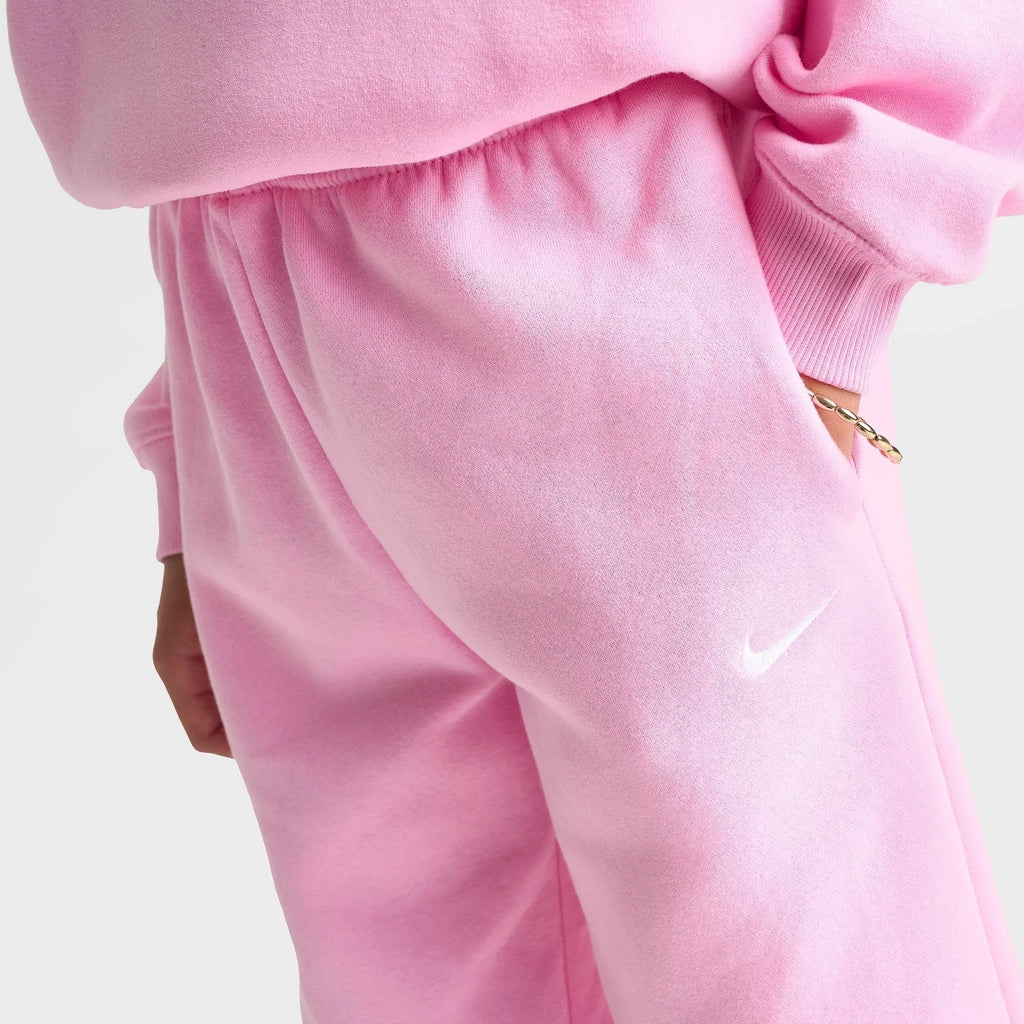 Girls' Brushed Fleece Open-Hem Sweatpants - Red
