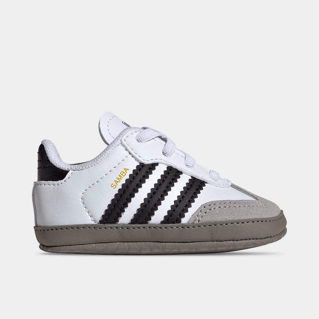Infant Leather And Suede Crib Shoes - White