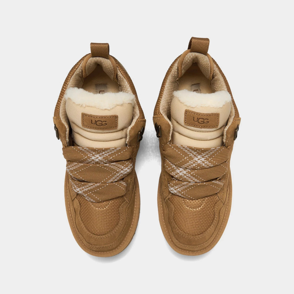 Women's Suede Mesh Sneaker Boots - Chestnut