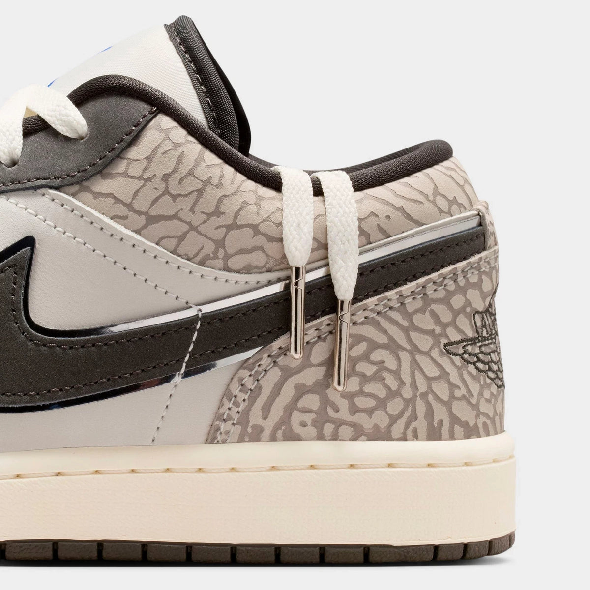 Men's Printed Leather Low-Top Sneakers