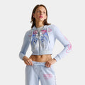 Women's Cropped Graphic Full-Zip Hoodie