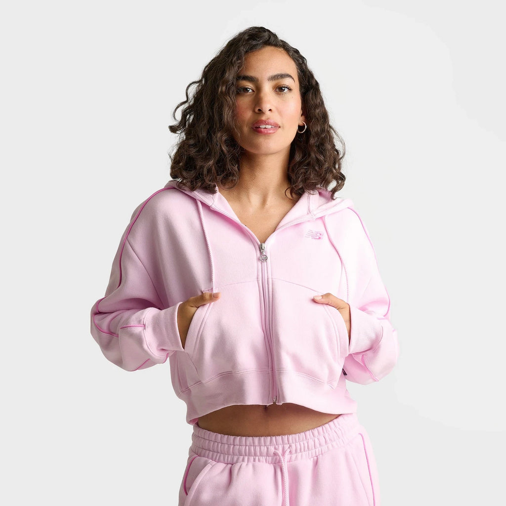Women's Cropped Fleece Full-Zip Hoodie