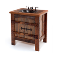 Live Edge Floating Wood Bathroom Sink Vanity, Mid-Century Style