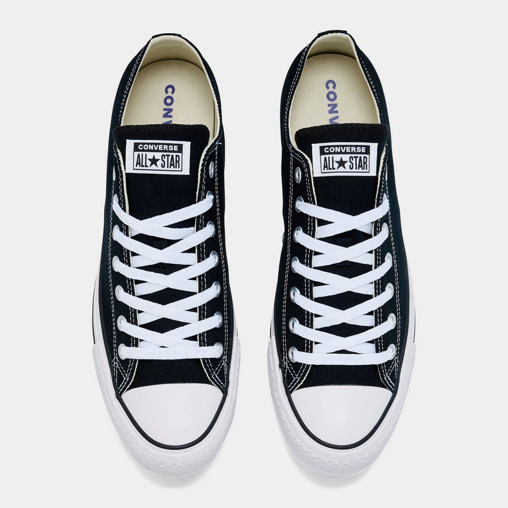 Men's Cushioned Canvas Low Top Sneakers - Black