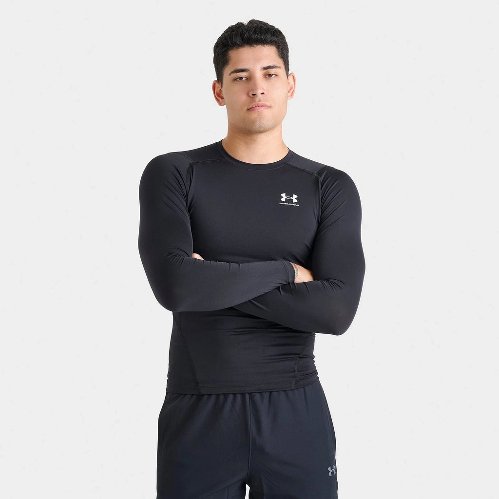 Men's Long-Sleeve Compression Training Top - Black