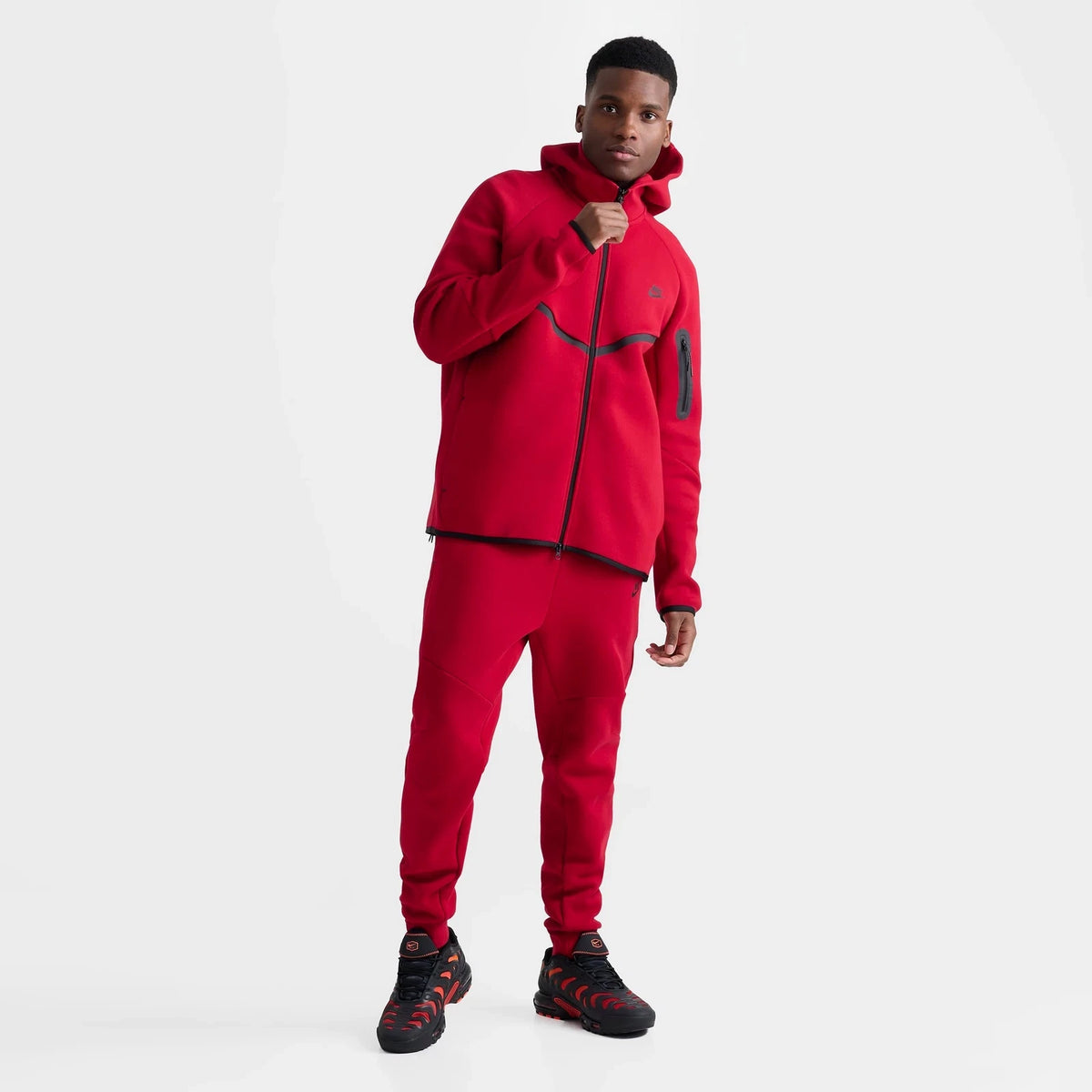 Men's Full-Zip Fleece Hoodie - Red