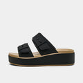 Matte Wrap Low Wedge Sandal - Black