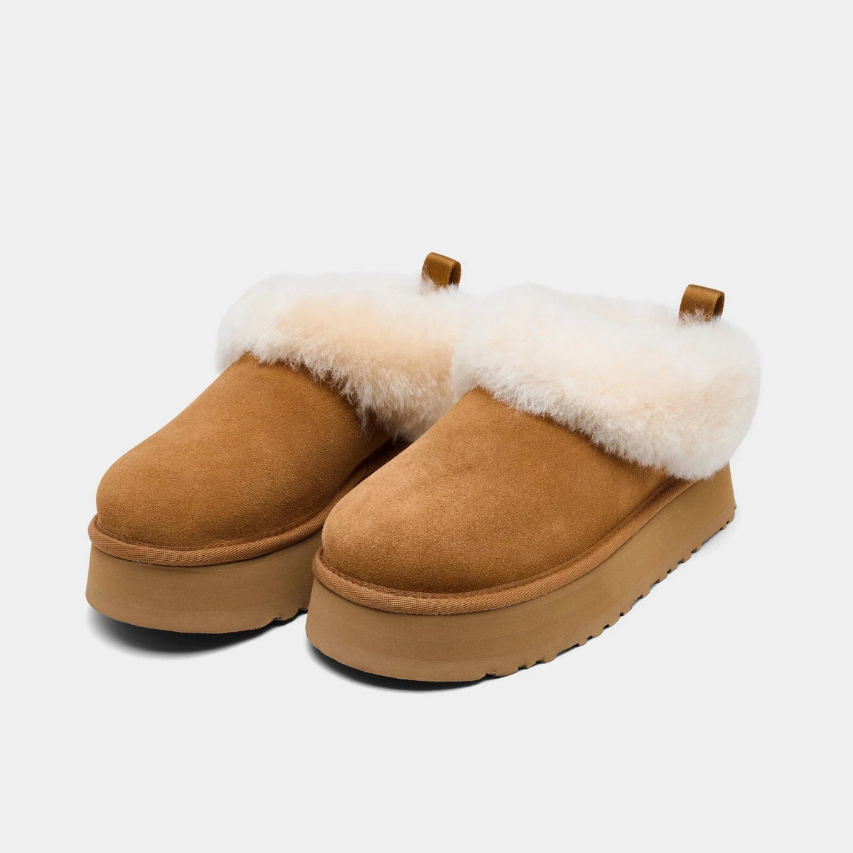 Women's Suede Platform Clogs - Chestnut