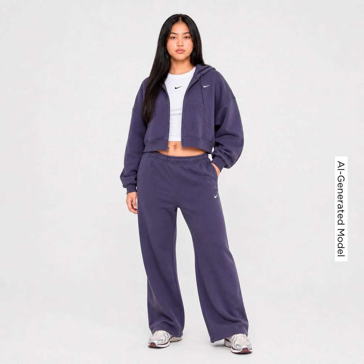 Women's Brushed Fleece Wide-Leg Pants - Black