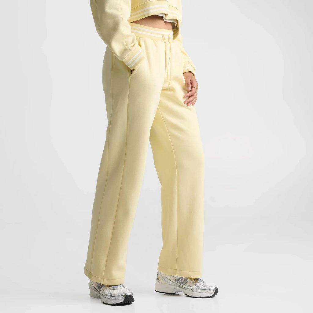 Women's Ribbed Wide-Leg Fleece Pants