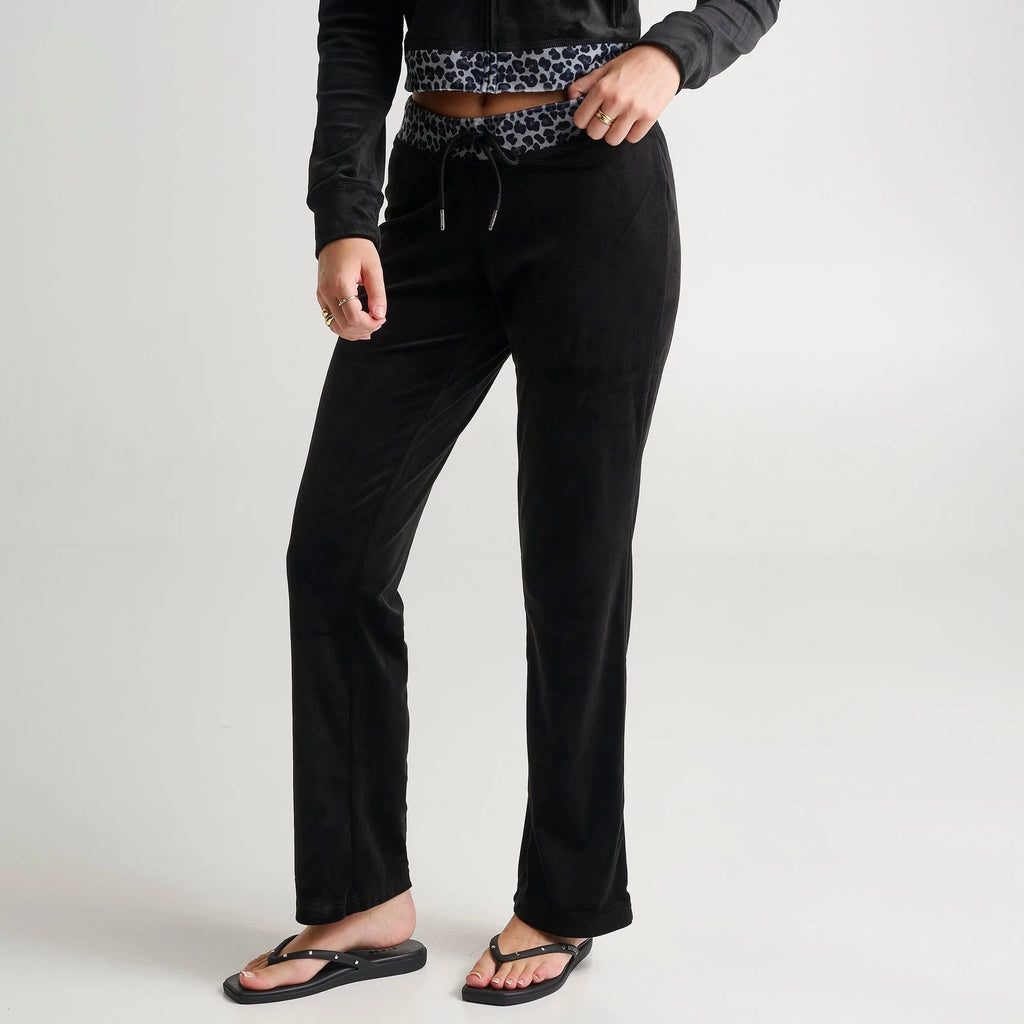 Women's Leopard Print Rhinestone Track Pants