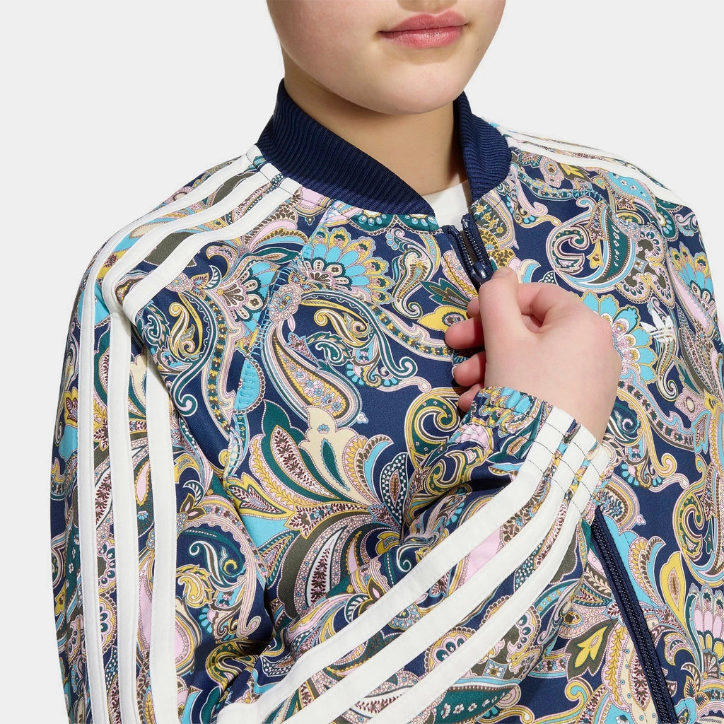 Girls' Cropped Paisley Zip Track Jacket
