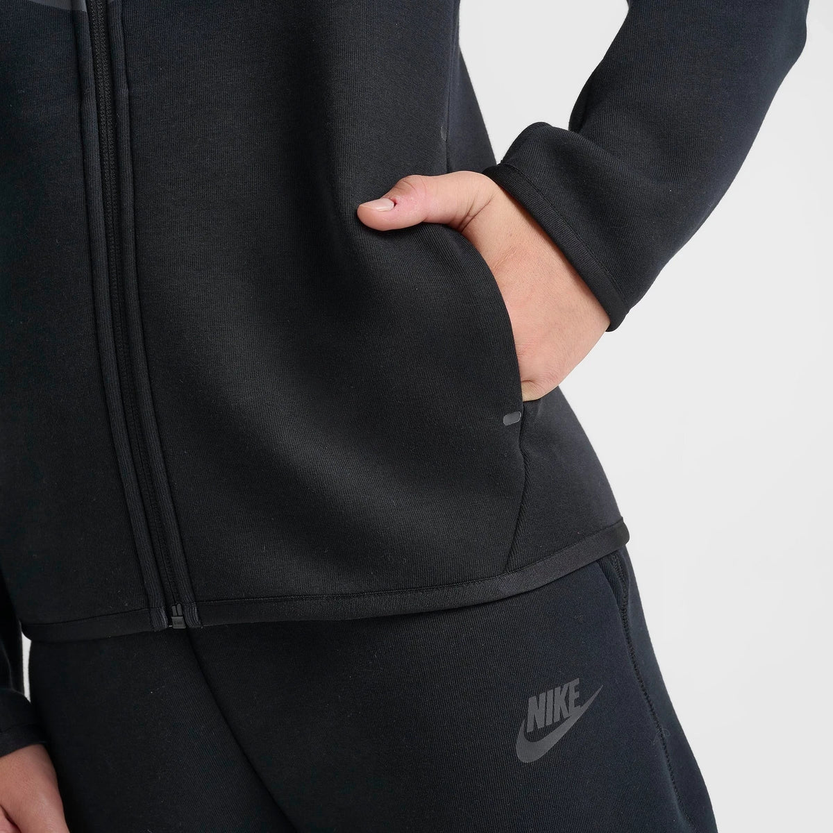 Big Kids' Full-Zip Fleece Hoodie - Black