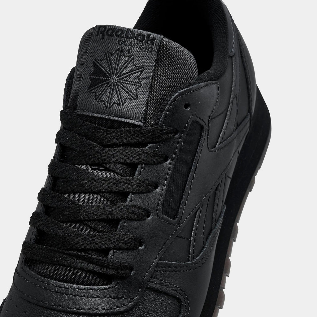 Men's Leather Low Top Sneaker - Black