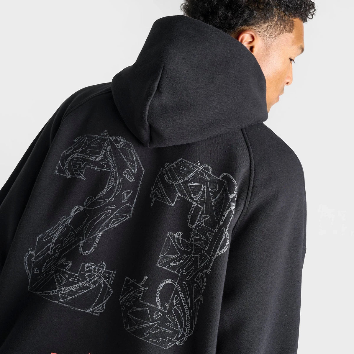 Men's Oversized Graphic Fleece Hoodie