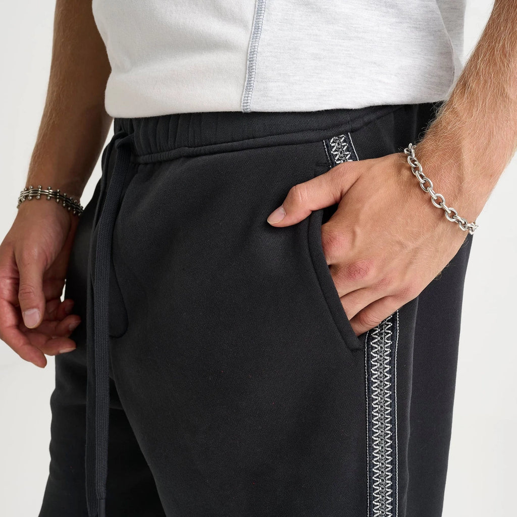 Men's Brushed Fleece Straight-Leg Pants - Black