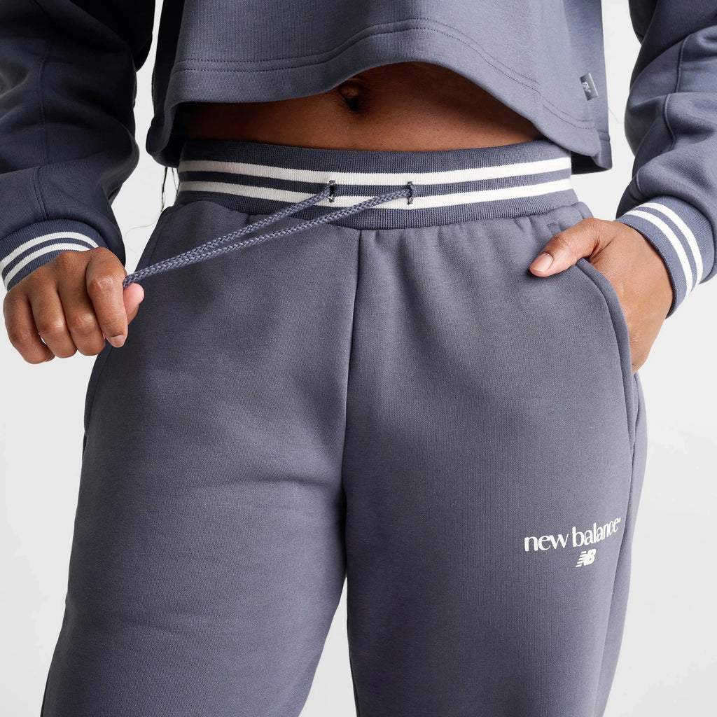 Women's Ribbed Wide-Leg Fleece Pants