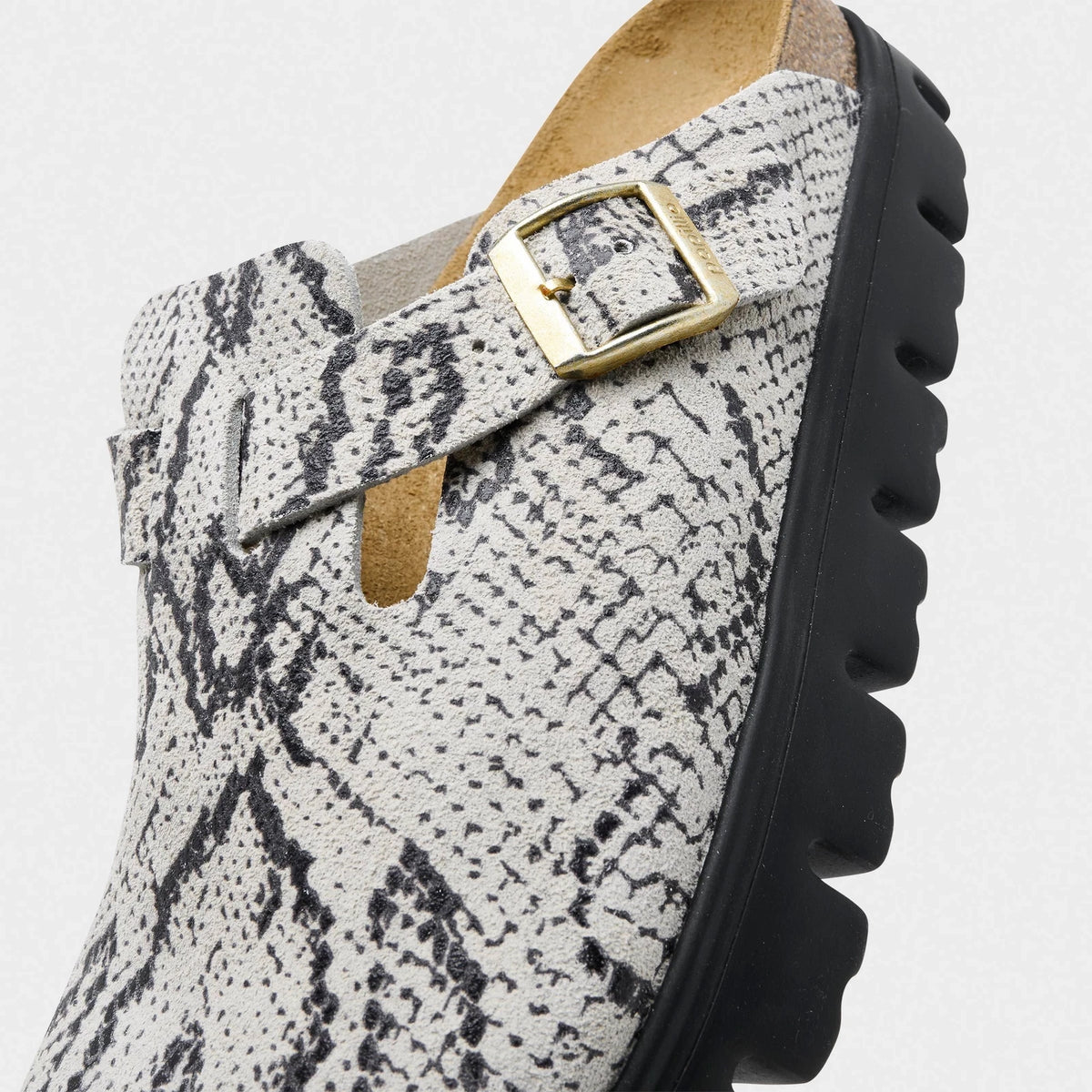 Women's Snakeskin-Print Platform Clogs