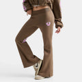 Women's Rhinestone Flare Fleece Pants