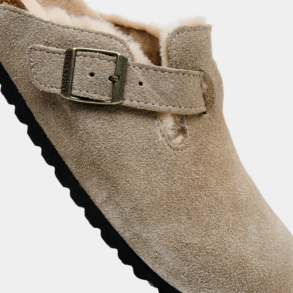 Women's Shearling-Lined Suede Clogs
