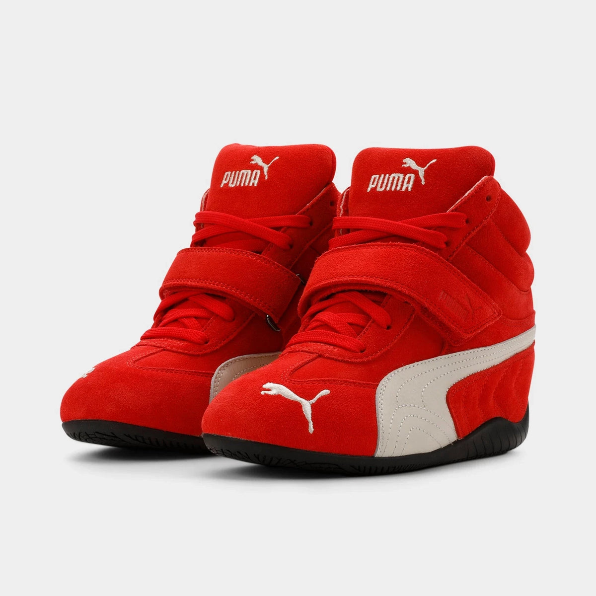 Girls' High-Top Hidden Wedge Sneakers - Red