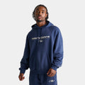 Men's Oversized Piped Fleece Pullover Hoodie