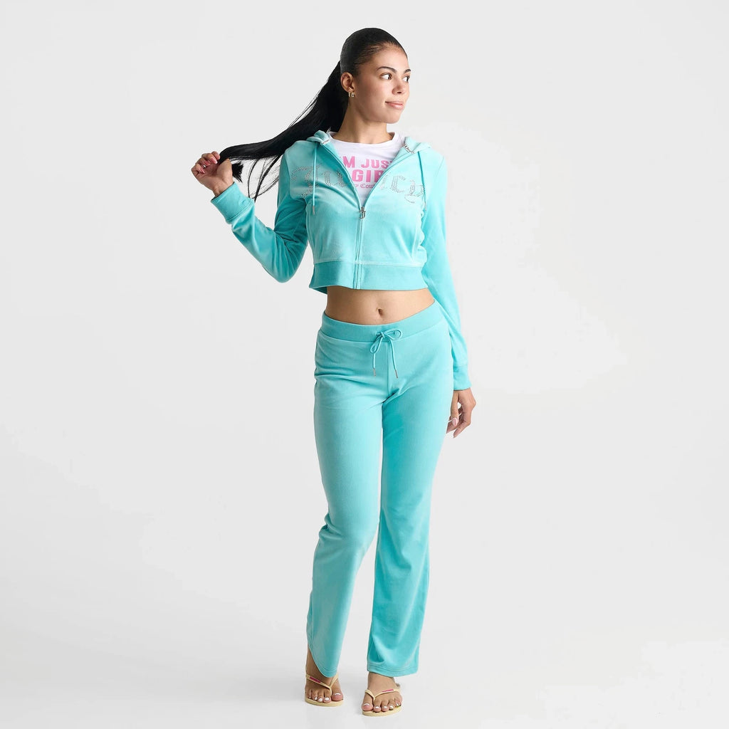 Women's Rhinestone Full-Zip Hooded Jacket