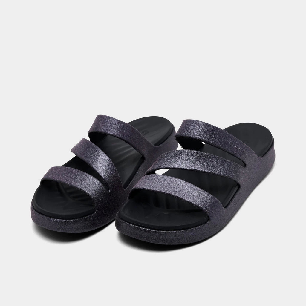 Shimmer Strappy Slip-On Sandal - Blue
