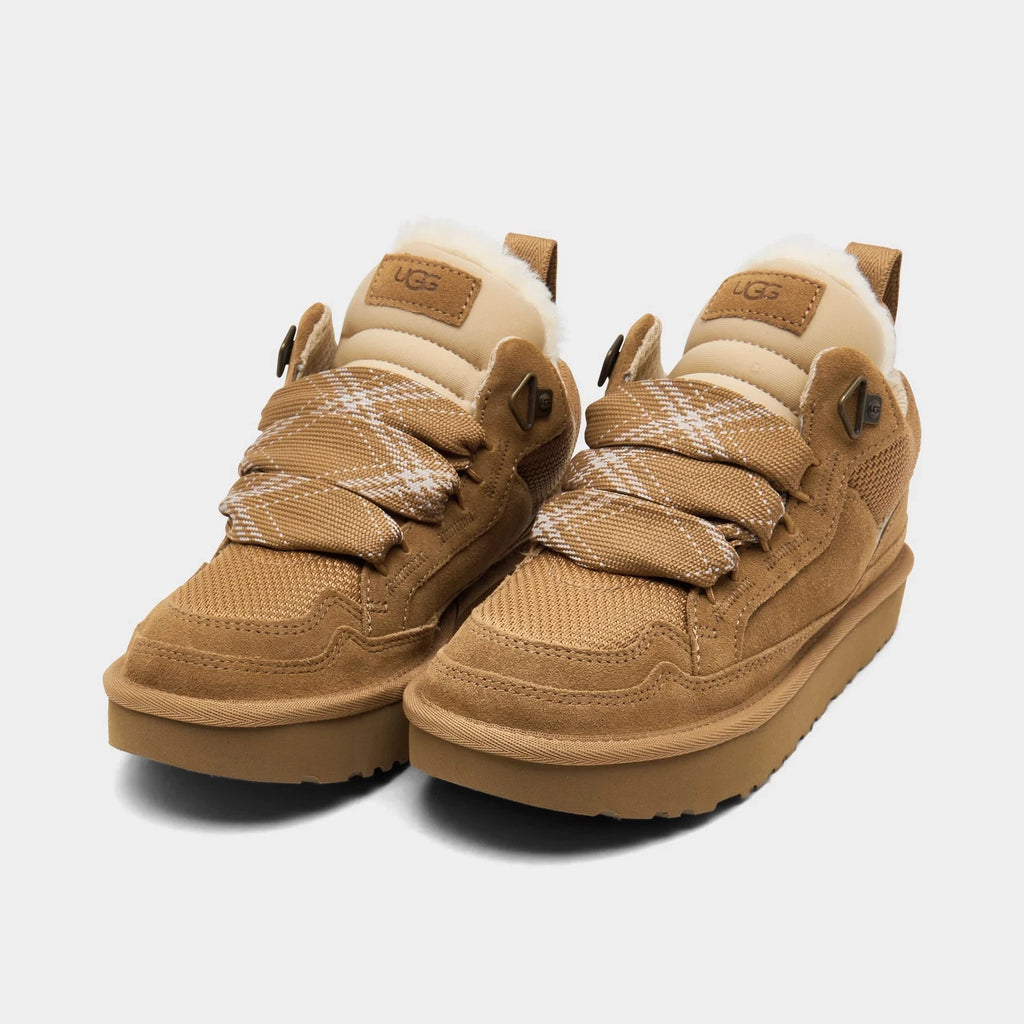 Women's Suede Mesh Sneaker Boots - Chestnut