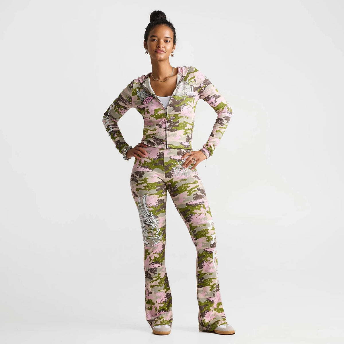 Women's Camo Paint Cropped Full-Zip Hoodie