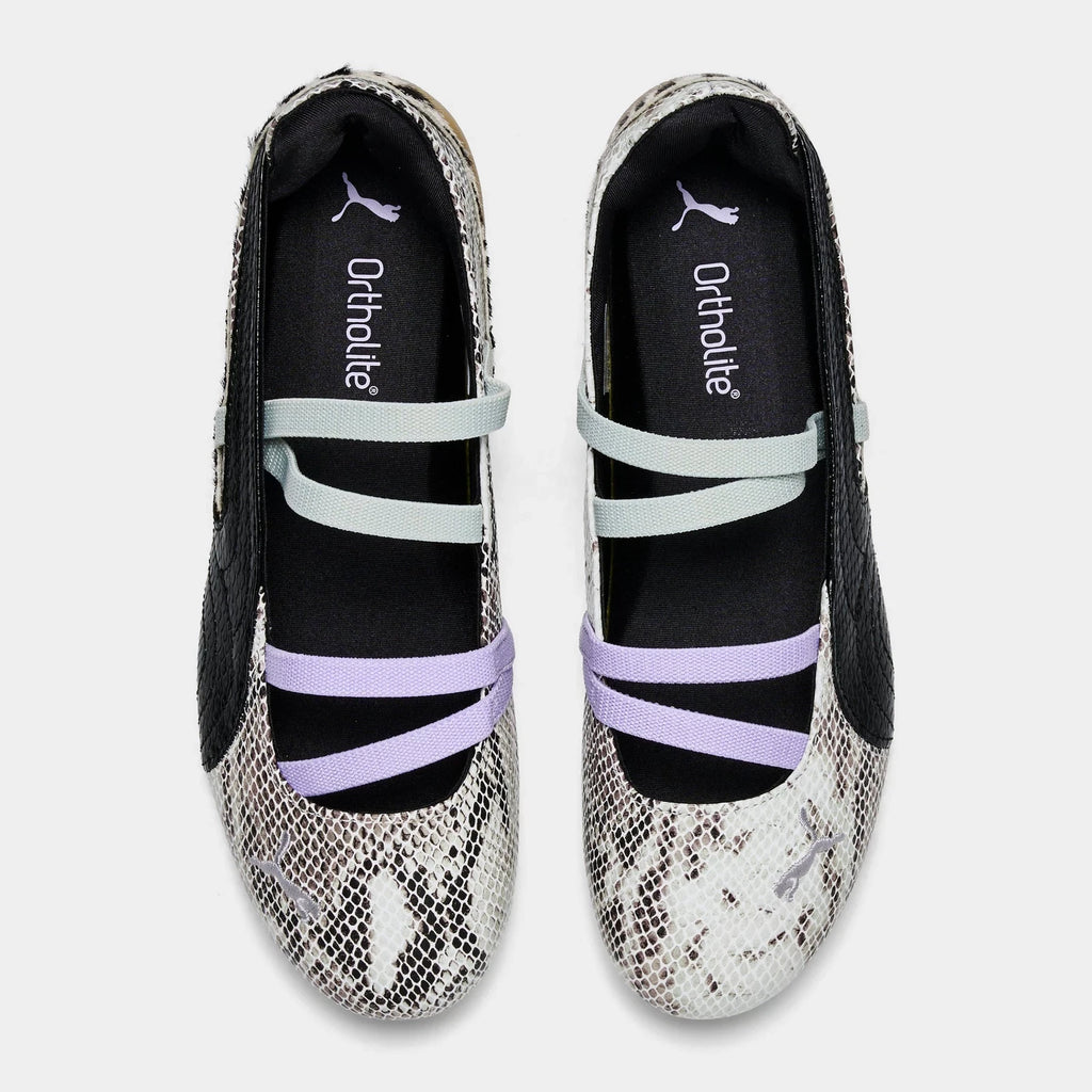 Women's Metallic Ballet-Inspired Sneakers - Black