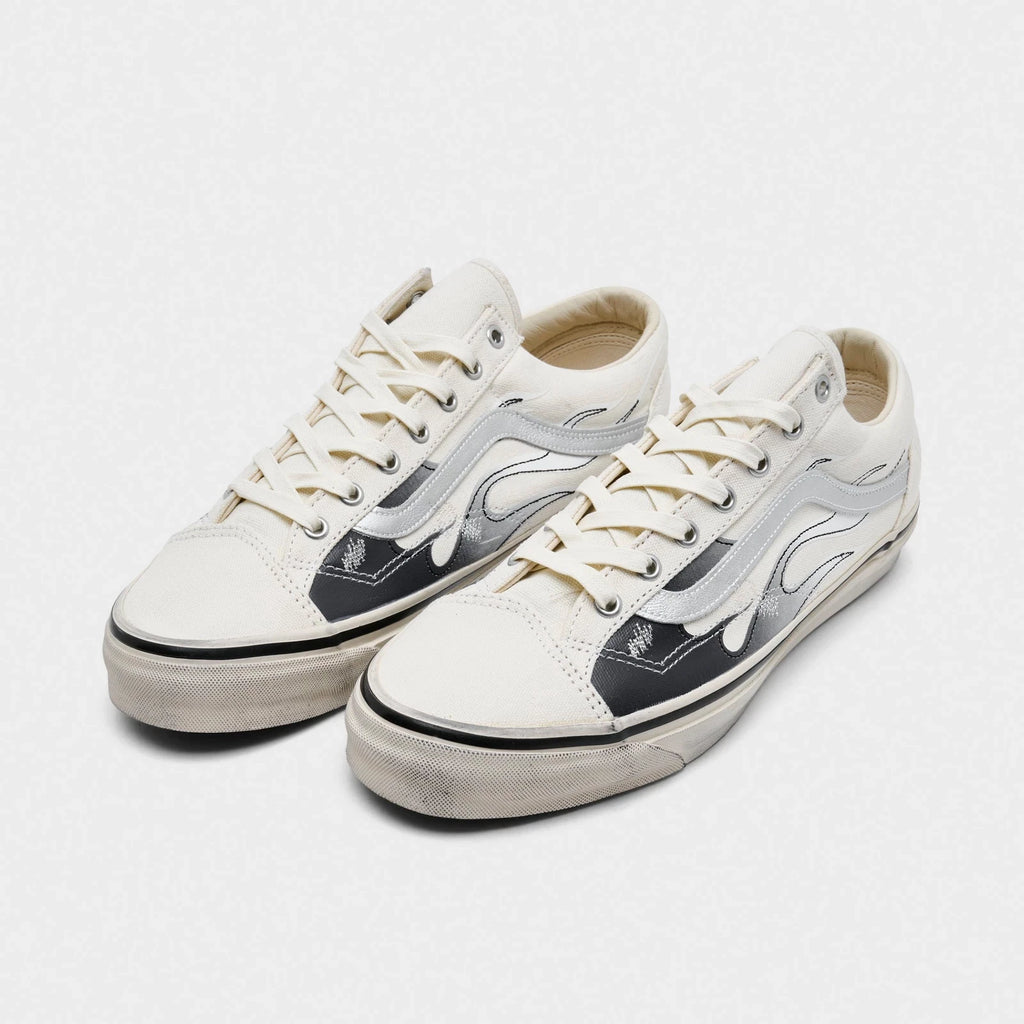 Men's Distressed Flame Skate Sneakers