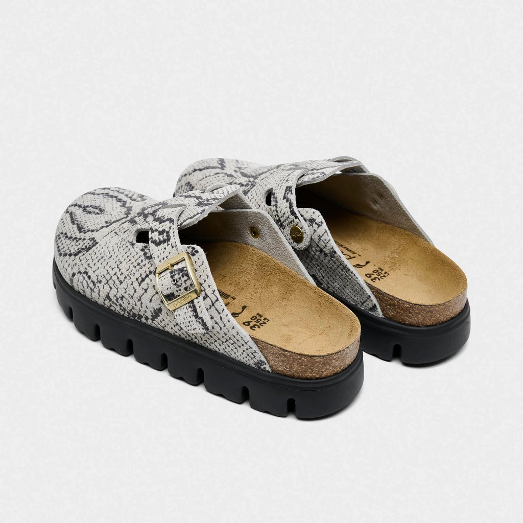 Women's Snakeskin-Print Platform Clogs