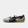 Women's Metallic Ballet-Inspired Sneakers - Black
