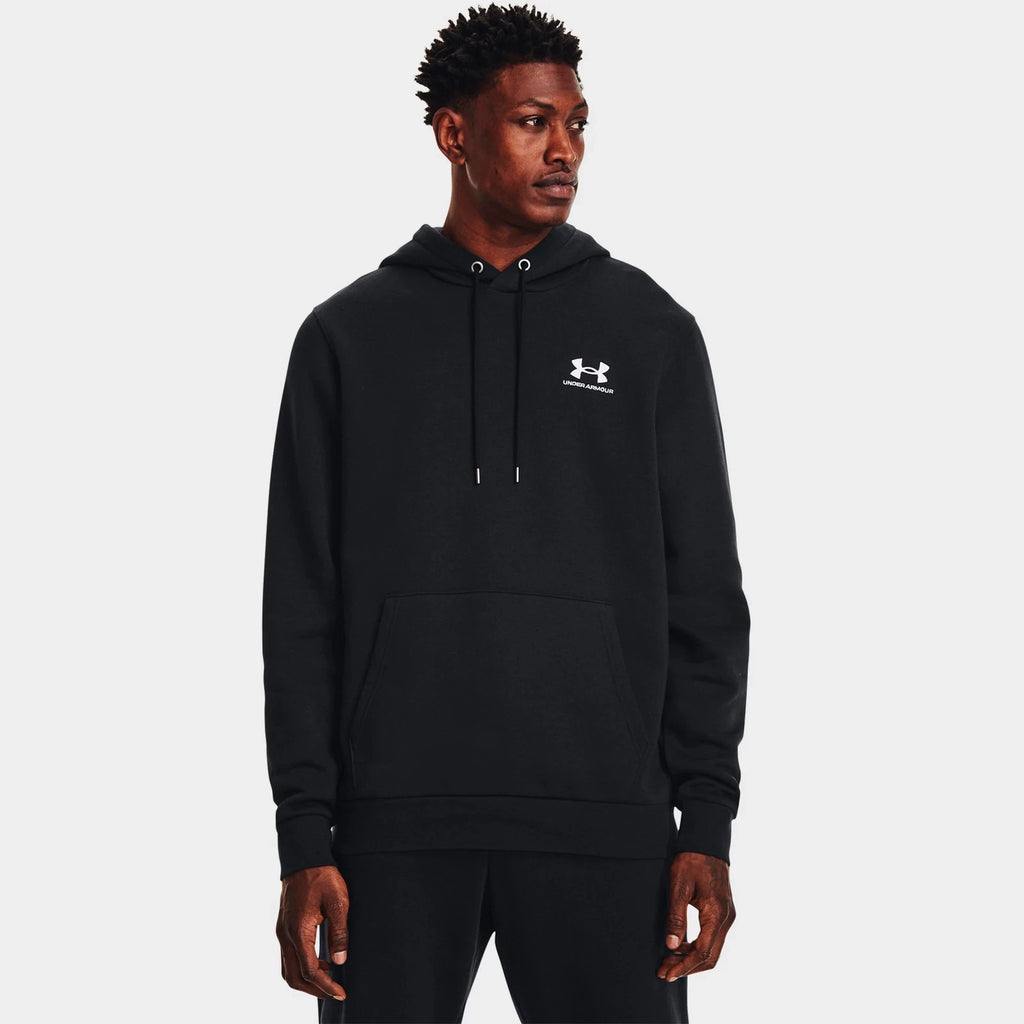Men's Brushed Fleece Pullover Hoodie - Black